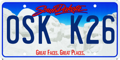 SD license plate 0SKK26