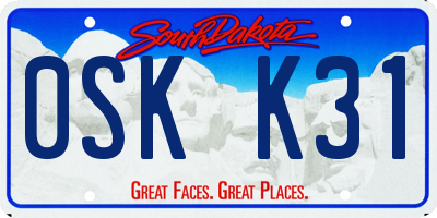 SD license plate 0SKK31
