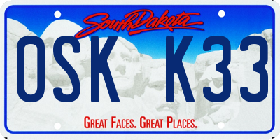 SD license plate 0SKK33
