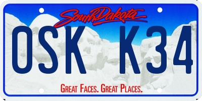 SD license plate 0SKK34