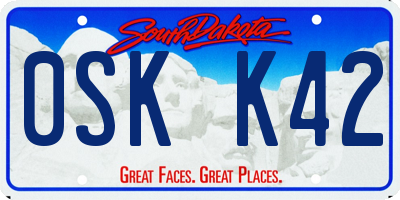 SD license plate 0SKK42