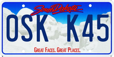 SD license plate 0SKK45