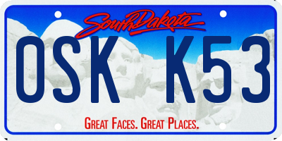 SD license plate 0SKK53