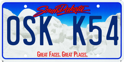 SD license plate 0SKK54