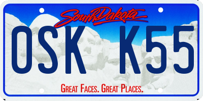 SD license plate 0SKK55