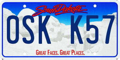 SD license plate 0SKK57