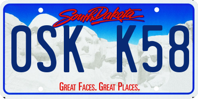 SD license plate 0SKK58