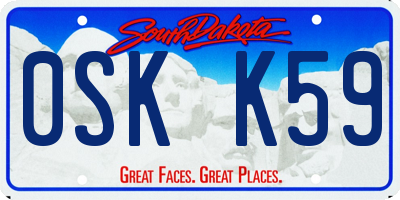 SD license plate 0SKK59