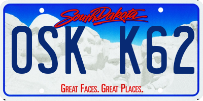 SD license plate 0SKK62