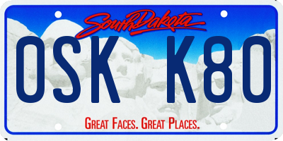 SD license plate 0SKK80