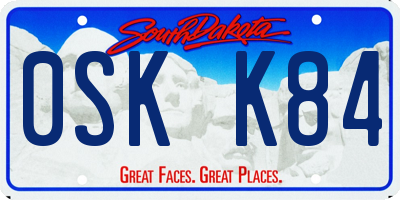SD license plate 0SKK84
