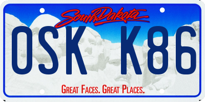 SD license plate 0SKK86