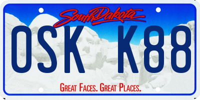 SD license plate 0SKK88