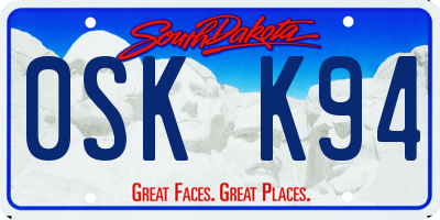 SD license plate 0SKK94