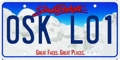 SD license plate 0SKL01