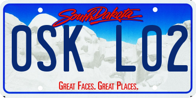 SD license plate 0SKL02