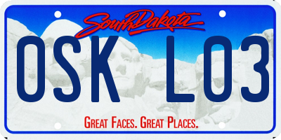 SD license plate 0SKL03