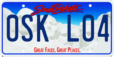 SD license plate 0SKL04
