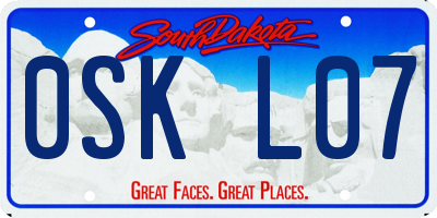 SD license plate 0SKL07
