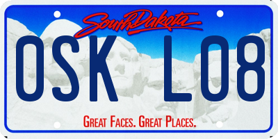 SD license plate 0SKL08