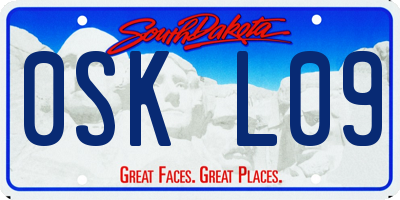 SD license plate 0SKL09
