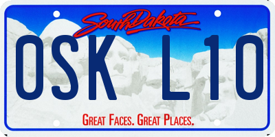 SD license plate 0SKL10