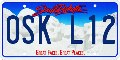 SD license plate 0SKL12