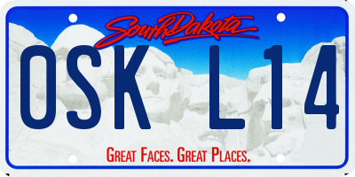 SD license plate 0SKL14