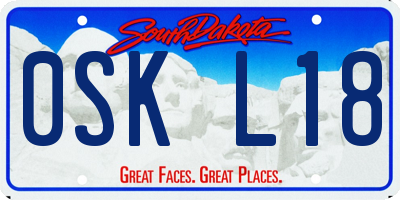 SD license plate 0SKL18