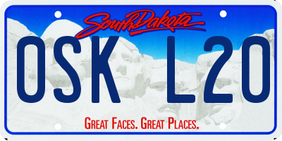 SD license plate 0SKL20