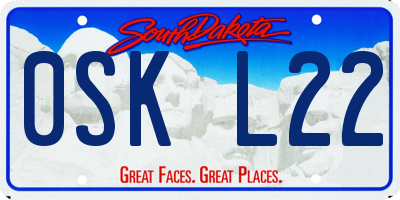SD license plate 0SKL22