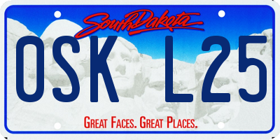 SD license plate 0SKL25