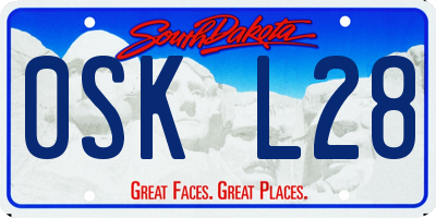 SD license plate 0SKL28
