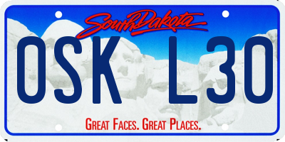 SD license plate 0SKL30