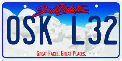 SD license plate 0SKL32