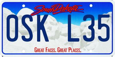 SD license plate 0SKL35