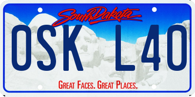 SD license plate 0SKL40