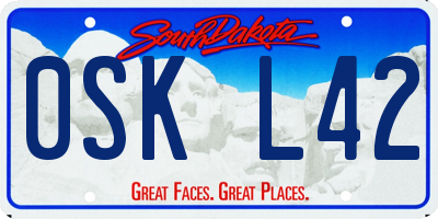 SD license plate 0SKL42