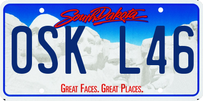 SD license plate 0SKL46