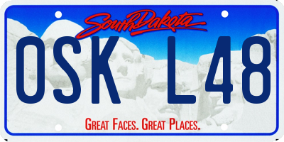 SD license plate 0SKL48