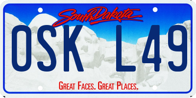 SD license plate 0SKL49