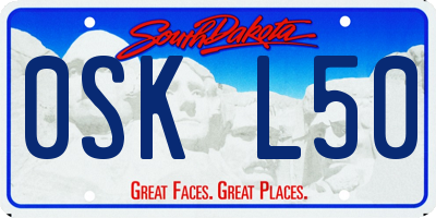 SD license plate 0SKL50