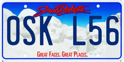 SD license plate 0SKL56