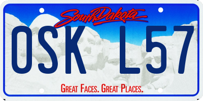 SD license plate 0SKL57