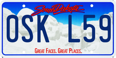 SD license plate 0SKL59