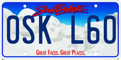 SD license plate 0SKL60