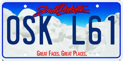 SD license plate 0SKL61