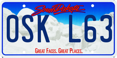 SD license plate 0SKL63