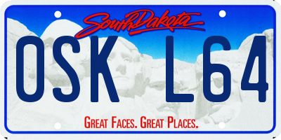SD license plate 0SKL64