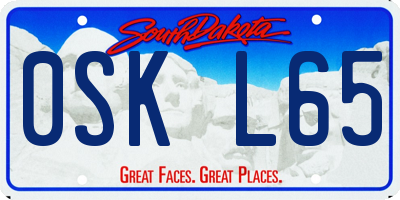 SD license plate 0SKL65